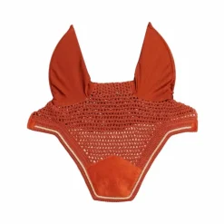 Kentucky Horsewear - Bonnet pour chevaux anti-bruits Wellington Velvet orange