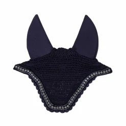 Kentucky Horsewear - Bonnet anti-mouche Wellington big stone & pearl anti-bruit marine foncé