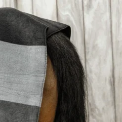 Kentucky Horsewear - Couverture séchante carré heavy stripes noir/ gris