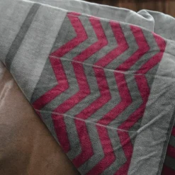 Kentucky Horsewear - Couverture séchante carré heavy fishbone gris/ bordeaux 0g