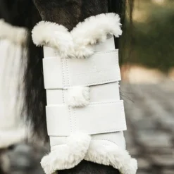 Kentucky Horsewear - Guêtres cheval Turnout Air mouton synthétique blanc x2