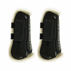 Kentucky Horsewear - Guêtres ouvertes velcro mouton vegan noir x2