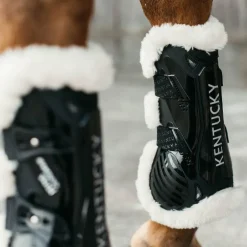 Kentucky Horsewear - Guêtres ouvertes velcro mouton vegan noir x2