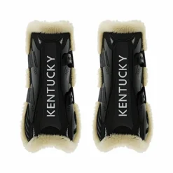 Kentucky Horsewear - Guêtres ouvertes mouton vegan Bamboo Elastic noir x2