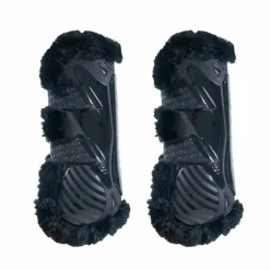 Kentucky Horsewear - Guêtres ouvertes mouton noir vegan Bamboo Elastique noir x2