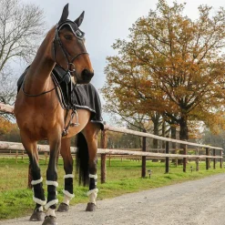 Kentucky Horsewear - Guêtre cheval Turnout Air mouton synthétique noir x2