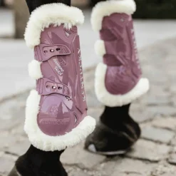 Kentucky Horsewear - Guêtres ouvertes mouton vegan Bamboo Elastic vieux rose x2