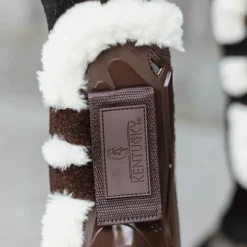 Kentucky Horsewear - Guêtres ouvertes velcro mouton vegan marron x2