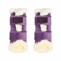 Kentucky Horsewear - Guêtres fermées cuir velvet contrast violet royal x2