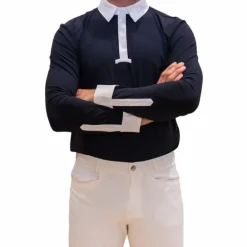 Kentucky Horsewear - Polo de concours manches longues homme Classic marine