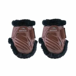 Kentucky Horsewear - Protège-boulets jeunes chevaux mouton vegan marron mouton noir