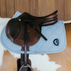 Kentucky Horsewear - Tapis de selle Wave jumping 3D logo bleu clair