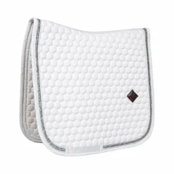 Kentucky Horsewear - Tapis de dressage Glitter Band blanc/ argent