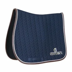 Kentucky Horsewear - Tapis de selle Fishbone marine cuir