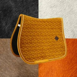 Kentucky Horsewear - Tapis de selle Velvet Jumping Moutarde