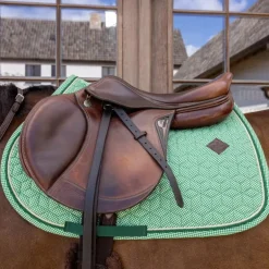 Kentucky Horsewear - Tapis de selle Velvet Printing chess vert
