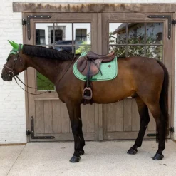Kentucky Horsewear - Tapis de selle Velvet Printing chess vert