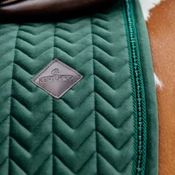 Kentucky Horsewear - Tapis de selle Velvet Pearls vert sapin