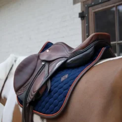Kentucky Horsewear - Tapis de selle Onion Quilt Leather Neon marine
