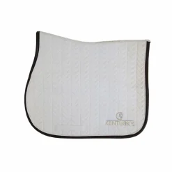 Kentucky Horsewear - Tapis de selle Fishbone blanc cuir