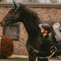 Kentucky Horsewear - Tapis de dressage Velvet Pearls vert sapin