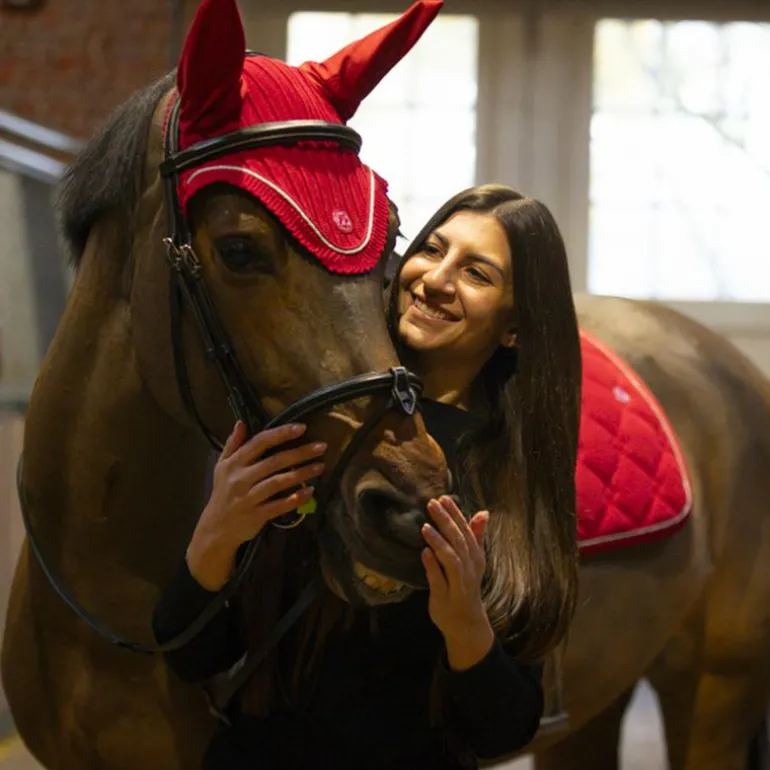 Lami-cell - Bonnet pour chevaux Luxin rouge