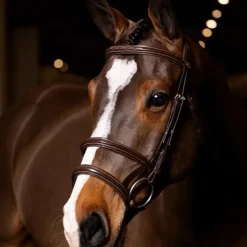 LeMieux - Bridon double muserolle Kudos havane/ laiton