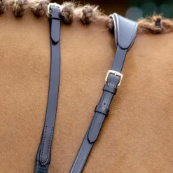 LeMieux - Rênes caoutchouc Soft marron/ laiton