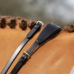 LeMieux - Rênes caoutchouc Soft marron/ laiton