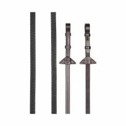 LeMieux - Rênes en caoutchouc souple havane/ laiton