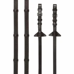 LeMieux - Rênes en caoutchouc avec arrêtoirs marron/ argent