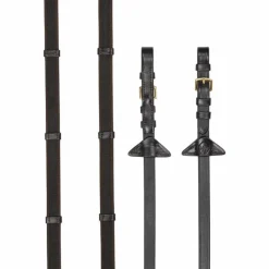 LeMieux - Rênes en caoutchouc grip Continental marron/ laiton