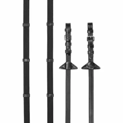 LeMieux - Rênes en caoutchouc grip Continental noir/ argent