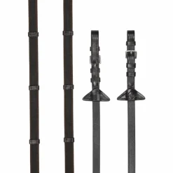 LeMieux - Rênes en caoutchouc grip Continental marron/ argent