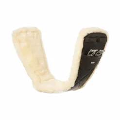 LeMieux - Sangle courte de dressage cuir doublure amovible en laine Arika marron