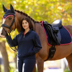 LeMieux - Tapis de dressage Square suédine marine/ cranberry