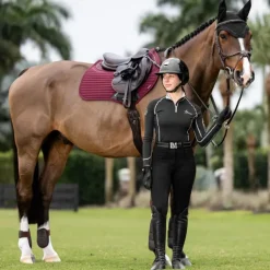 LeMieux - Tapis de selle Square Soft Shell Anti Glisse EuroJump bordeaux