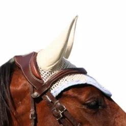 Les poneys de Zoé - Bonnet pour chevaux Ponylove bleu ciel et beige