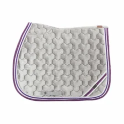Les poneys de Zoé - Tapis de selle #Ponyboom gris perle/ violet
