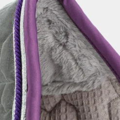 Les poneys de Zoé - Tapis de selle #Ponyboom gris perle/ violet