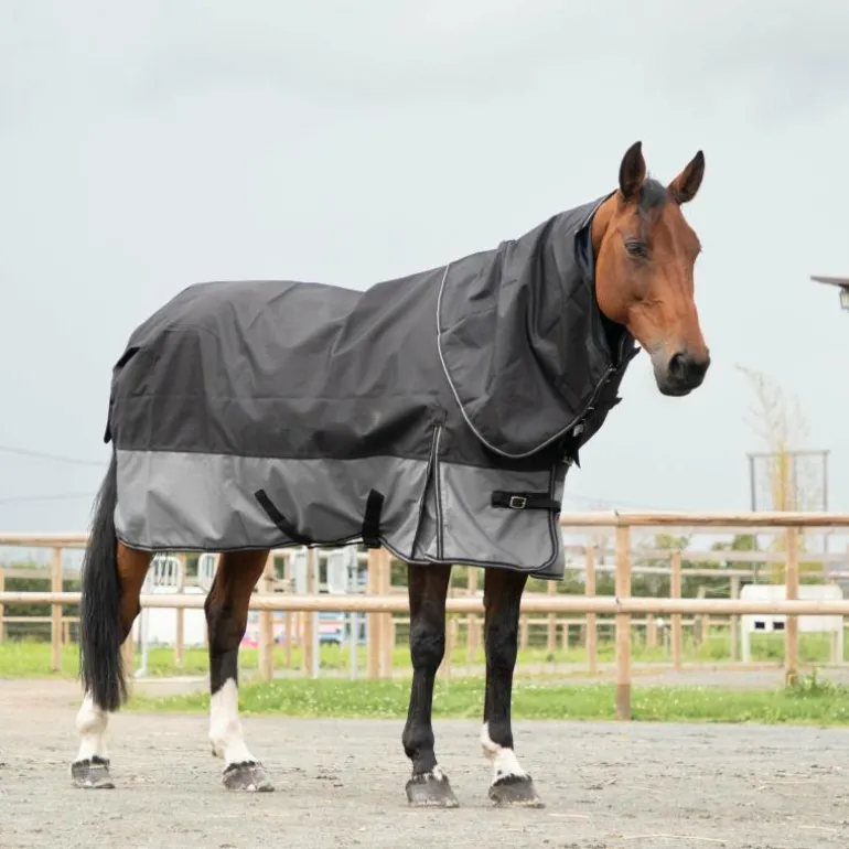 Loveson - Couverture d'extérieur Turnout Plus noir/ gris 0g