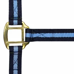 Norton - Licol nylon doublé cuir marine/ ciel