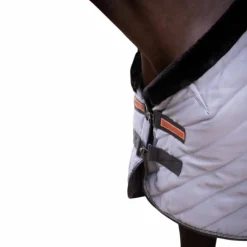 Paddock Sports - Couverture d'écurie Diagonal gris/ noir 200g