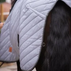 Paddock Sports - Couverture d'écurie Diagonal gris/ noir 200g