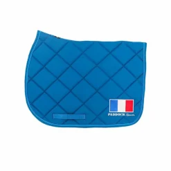 Paddock Sports - Tapis de selle Prems bleu canard logo France