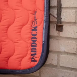 Paddock Sports - Tapis de selle Wavy orange/ marine
