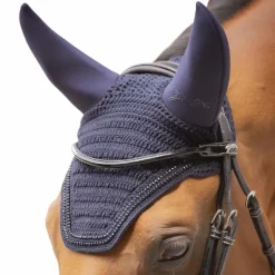 Pénélope - Bonnet pour chevaux anti-bruit Strass marine