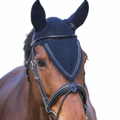 Pénélope - Bonnet pour chevaux long Strass marine