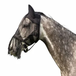 Riding World - Masque anti-mouches léger à franges