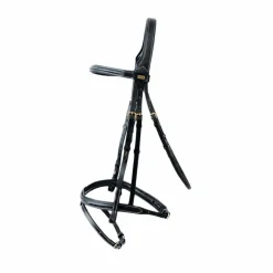 TdeT - Bridon et rênes Kessel têtière triple muserolle combinée noir